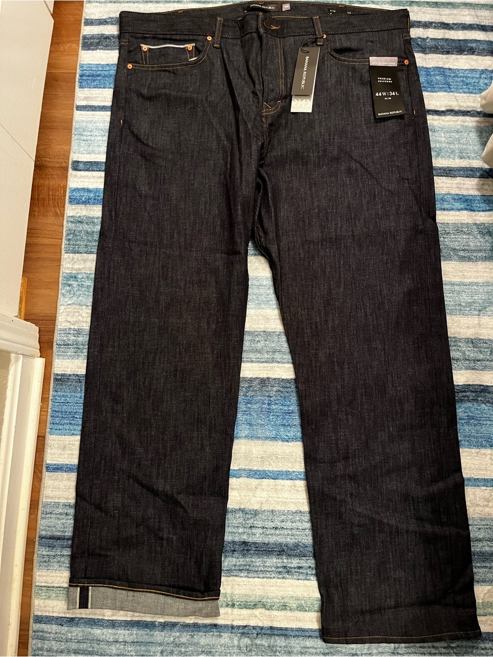 NWT Banana Republic Slim Premium Selvedge Denim Rapid Movement Denim Jeans 44x34